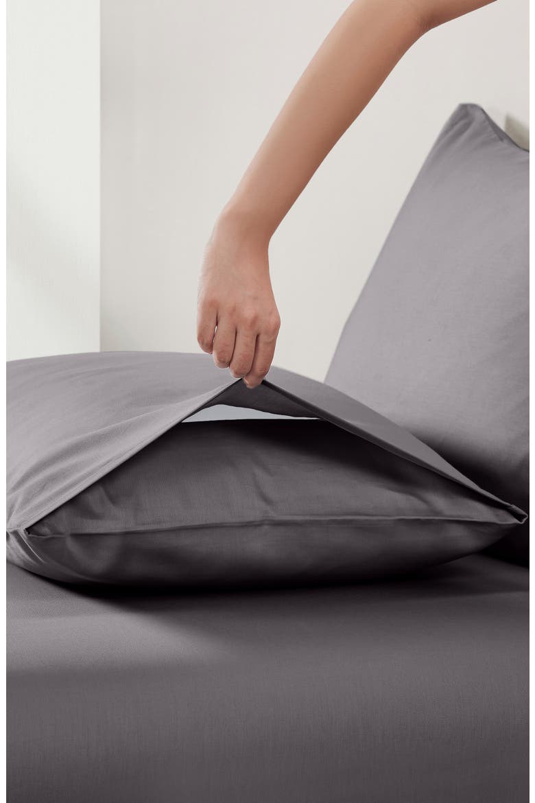 Set of 2 Pillowcases - Signature Comfort 100% Egyptian Cotton Percale, Alternate, color, Grey