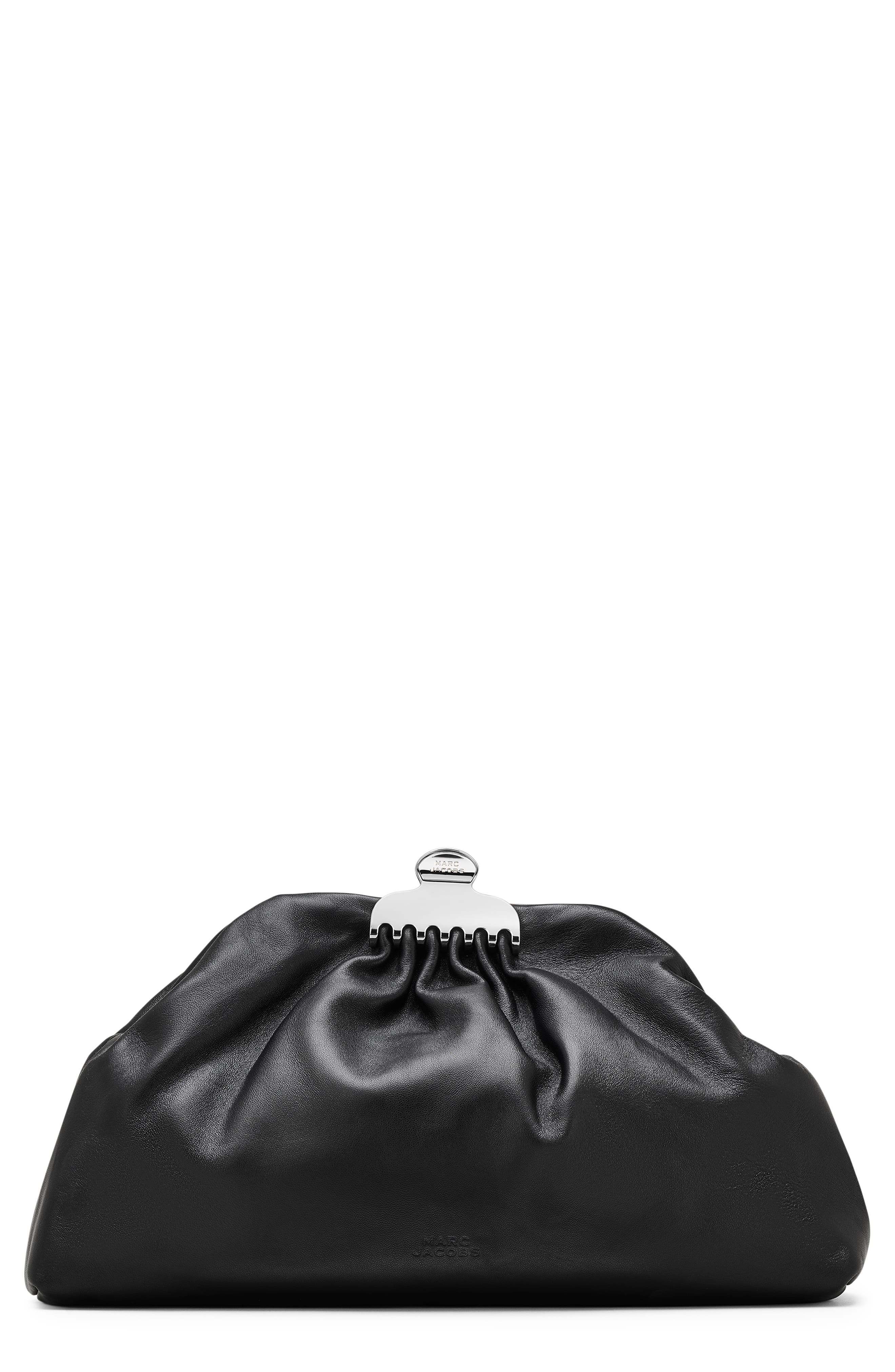 Marc Jacobs The Glam Clutch, Main, color, Black