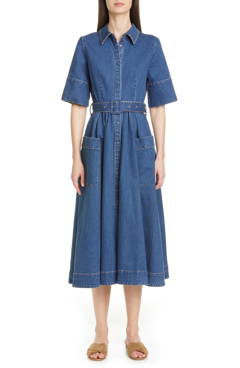 CO Denim Midi Shirtdress, Main, color, 