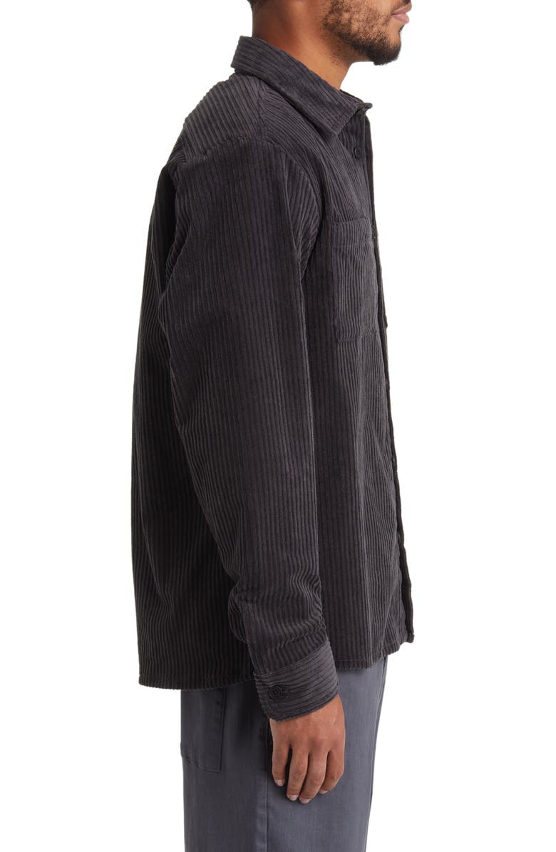 Wax London Whiting Penn Stretch Corduroy Overshirt, Alternate, color, Dark Grey
