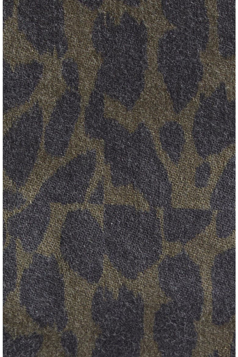 Tamera Cotton Blend Denim Sheath Dress, Alternate, color, DEEP OLIVE ANIMAL
