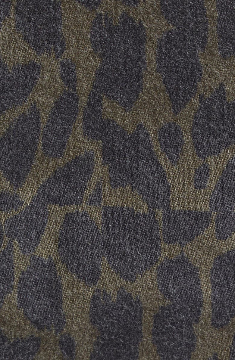 Ramy Brook Tamera Cotton Blend Denim Sheath Dress, Alternate, color, Deep Olive Animal