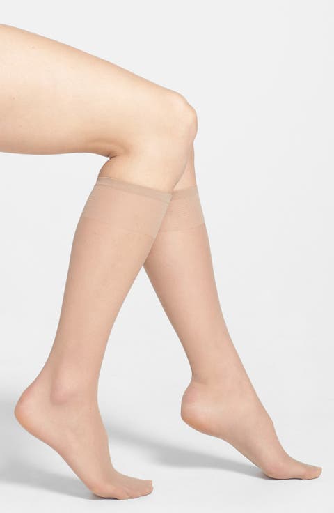 3-Pack Sheer Knee High Socks (Regular & Plus Size)