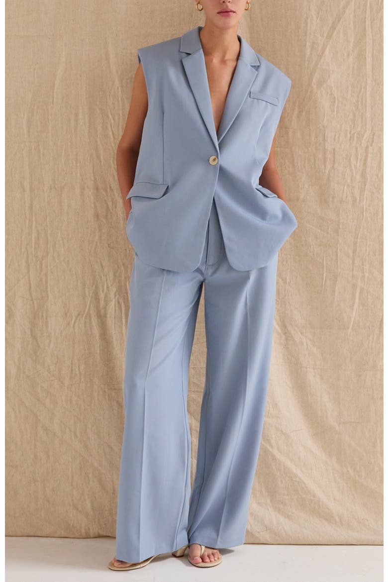 Oversized Blazer Vest, Alternate, color, Blue