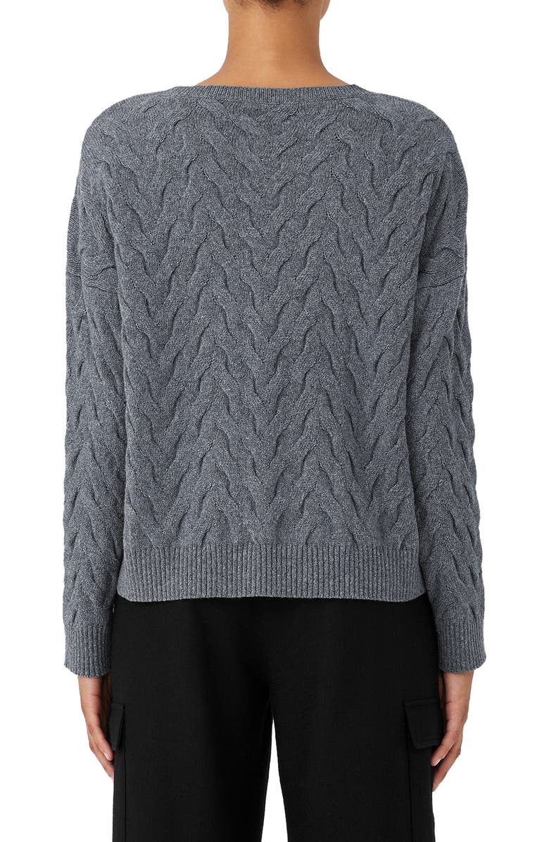 Eileen Fisher Crewneck Boxy Organic Cotton & Recycled Cashmere Sweater, Alternate, color, 