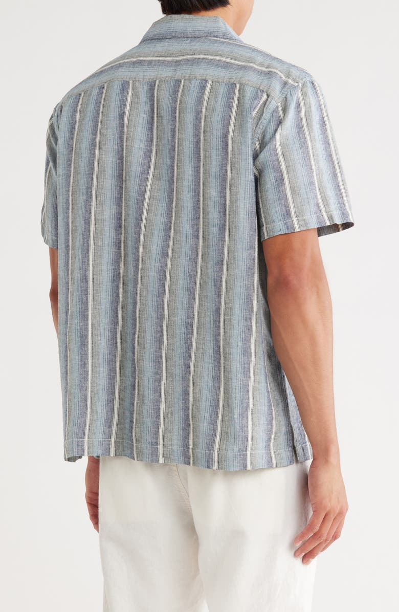 Treasure & Bond Linen & Cotton Camp Shirt, Alternate, color, Ivory Sunset Stripe