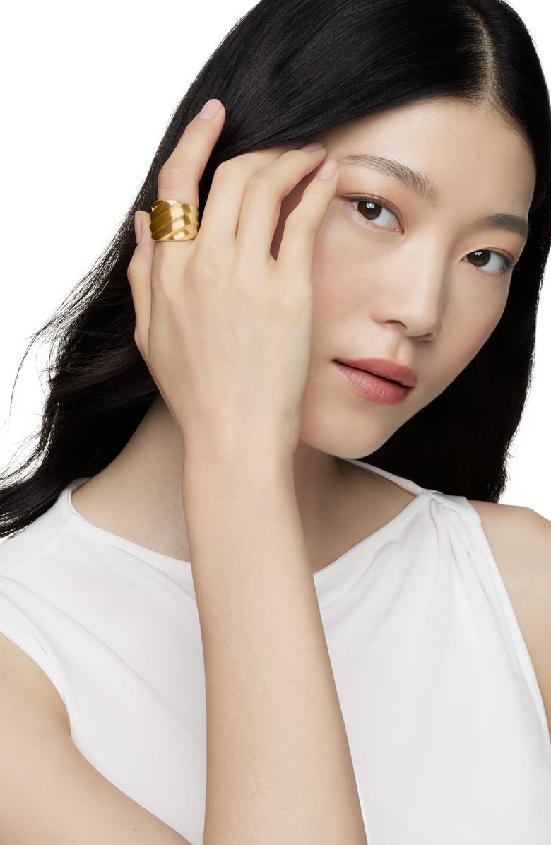 David Yurman Cable Edge Saddle Ring, Alternate, color, 18K Gold Recycled