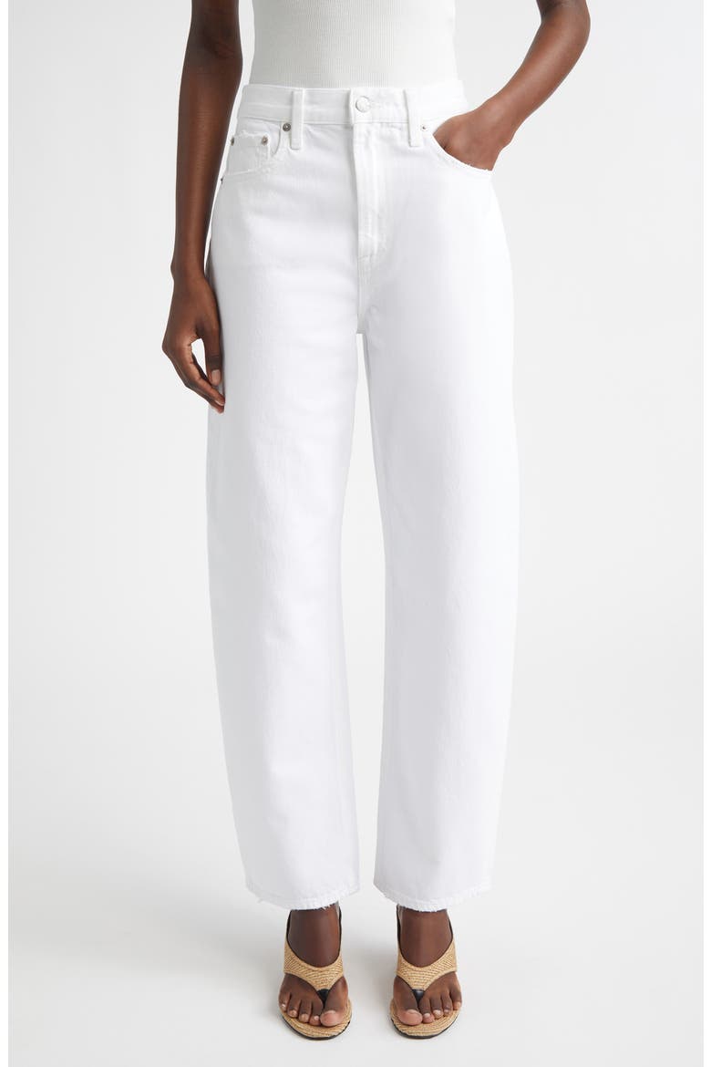 Low Round Jeans, Main, color, BLANC