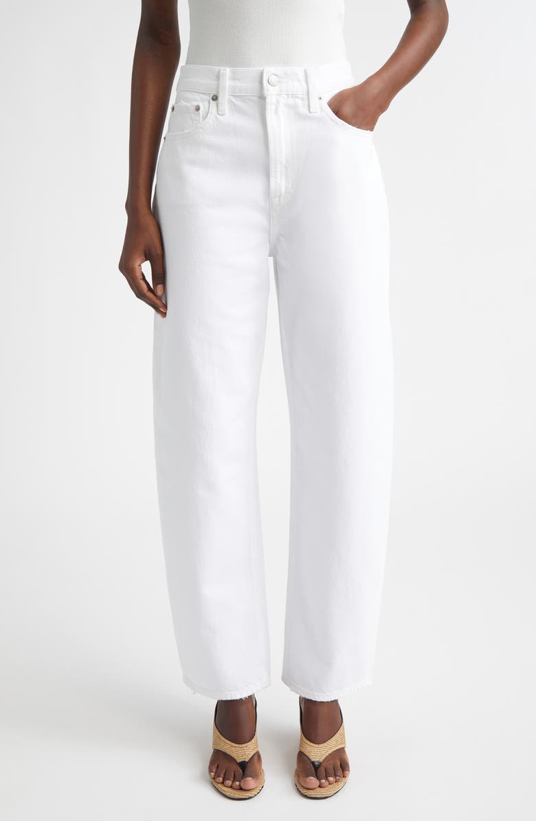 Alaïa Low Round Jeans, Main, color, Blanc