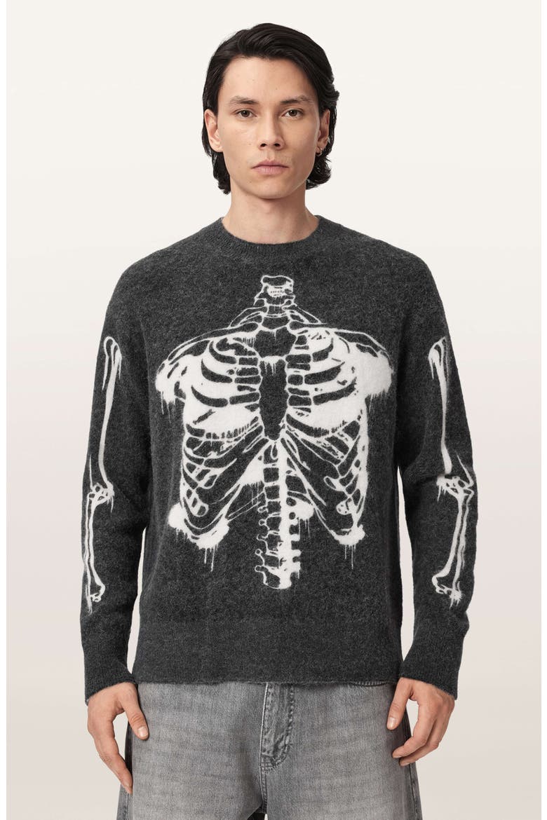 Ribspill Crewneck Sweater, Alternate, color, CHARCOAL GREY