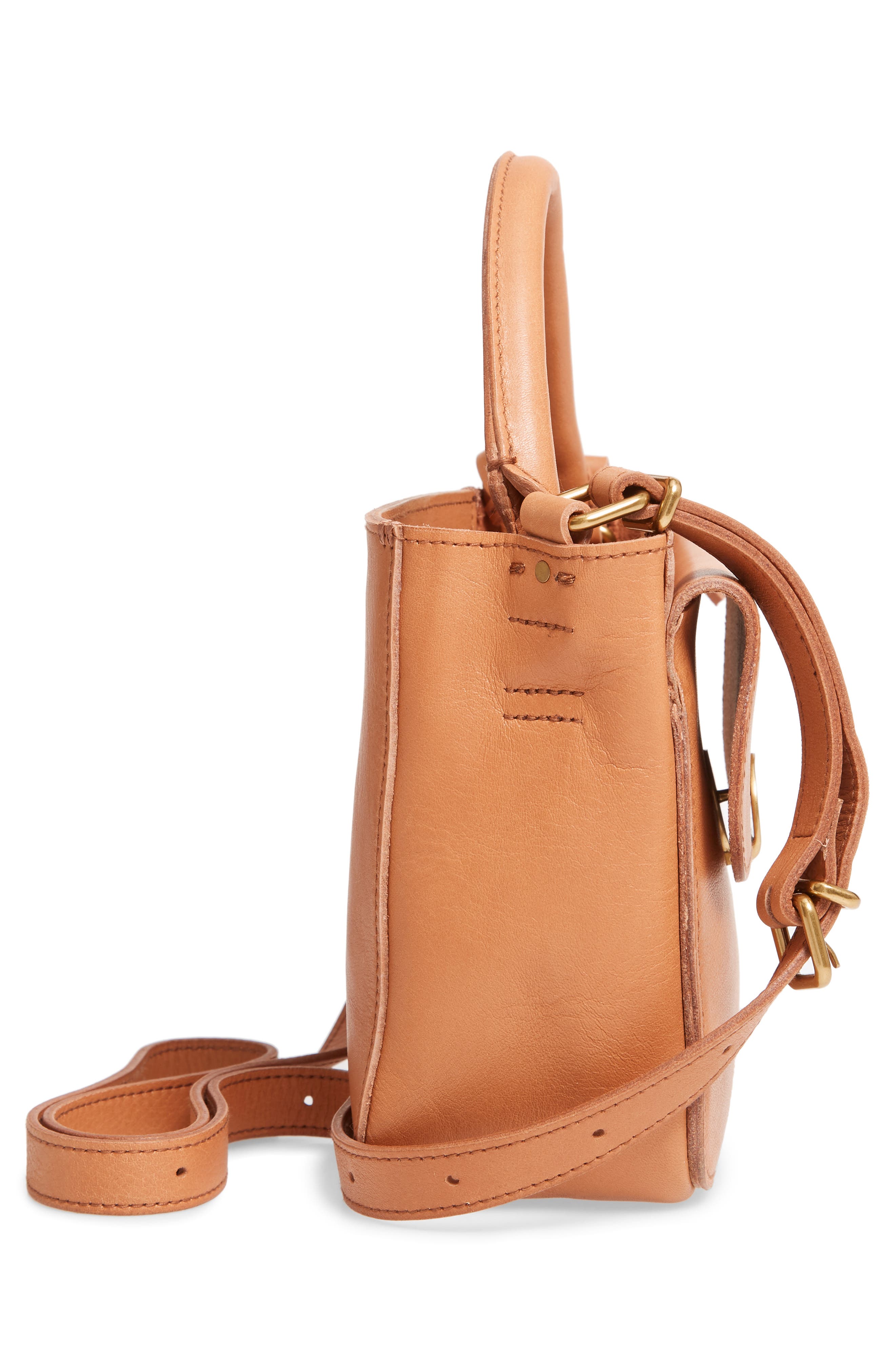 The Mini Abroad Leather Crossbody Bag, Alternate, color, DESERT CAMEL