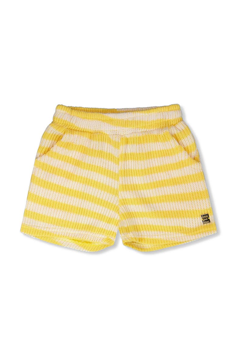 Elastic Waist Scoop Pockets Striped Shorts, Main, color, Yellow & White Stripes