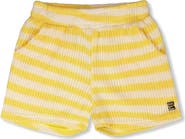 Deux par Deux Elastic Waist Scoop Pockets Striped Shorts