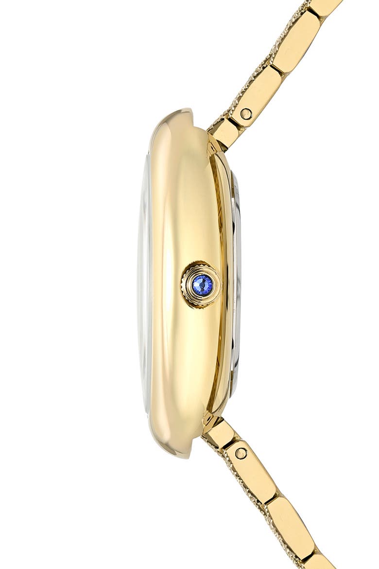 Women's Porsamo Bleu Angelica Oval MOP Dial Stainless Steel Watch, Alternate, color, GOLD/ WHITE