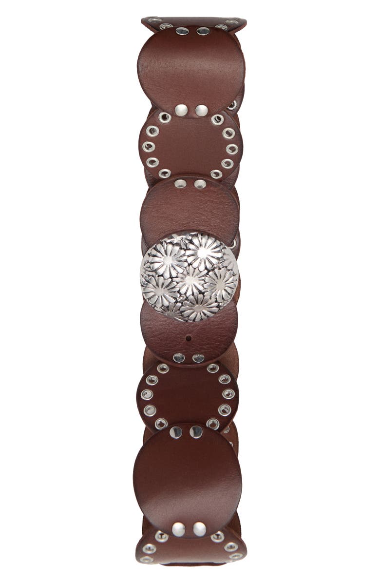 MANGO Studded Leather Belt, Alternate, color, 