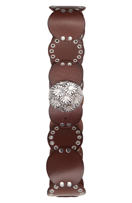 Mango Studded Leather Belt