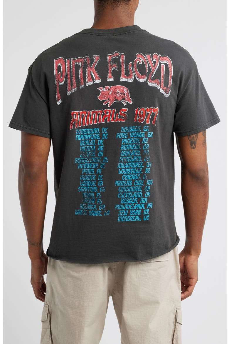 Pink Floyd Animal Crop Graphic T-Shirt, Alternate, color, BLACK PIGMENT DYE