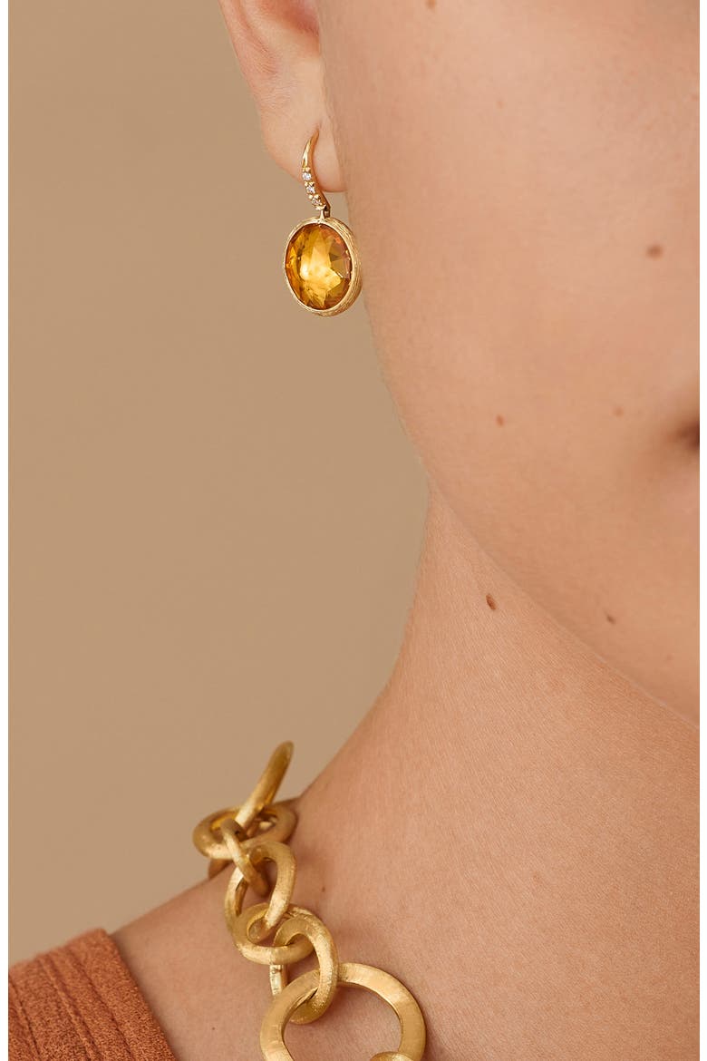 Jaipur Color 18k Gold Citrine & Diamond Drop Earrings, Alternate, color, GOLD/ DIAMOND/ CITRINE