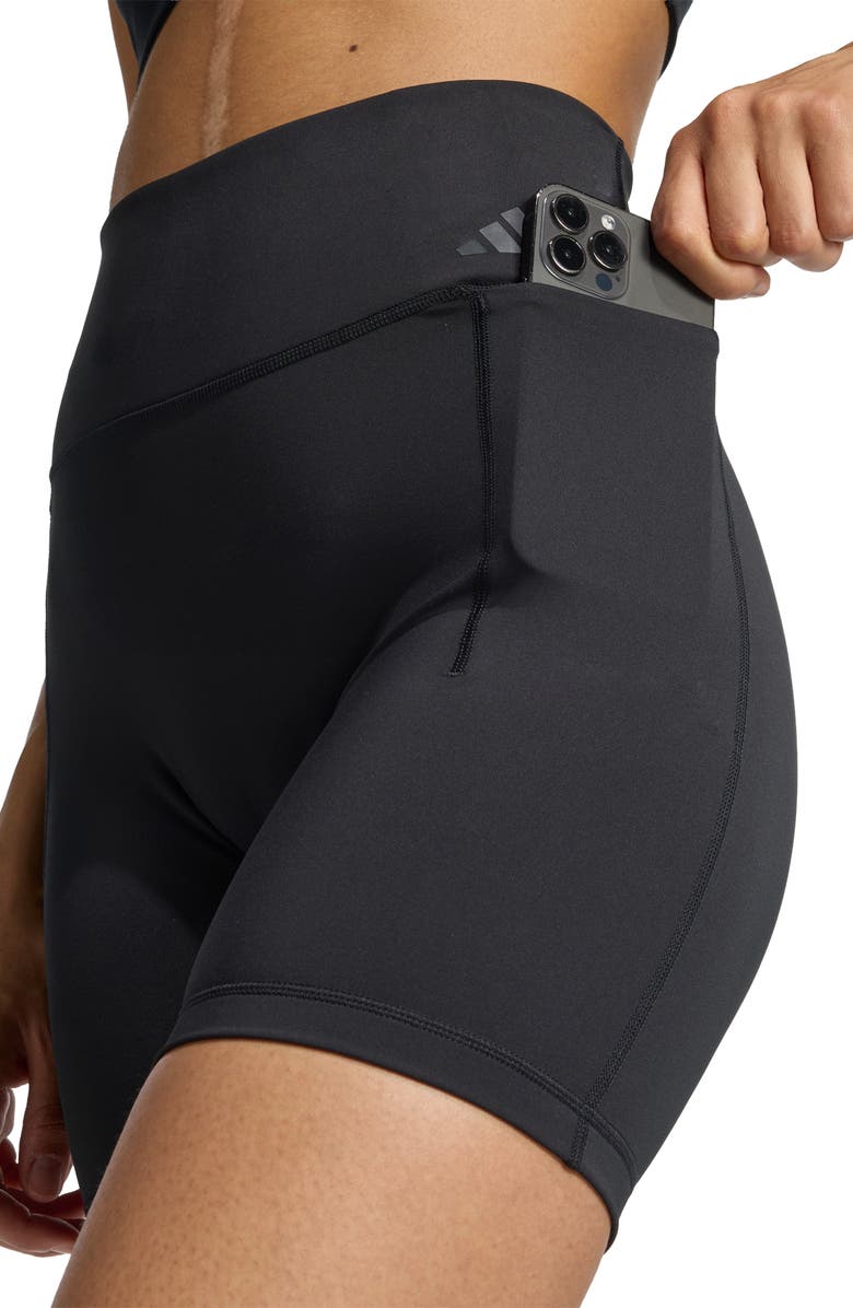 adidas High Waist Performance Bike Shorts, Alternate, color, Black