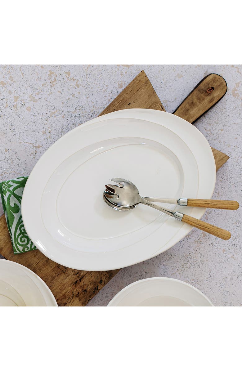 VIETRI Luna Small Oval Platter, Alternate, color, White