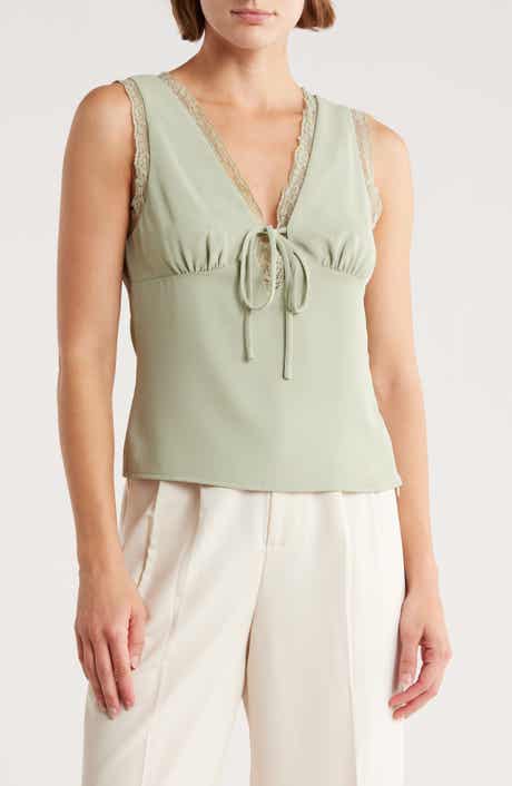 Elodie V-Neck Lace Trim Top