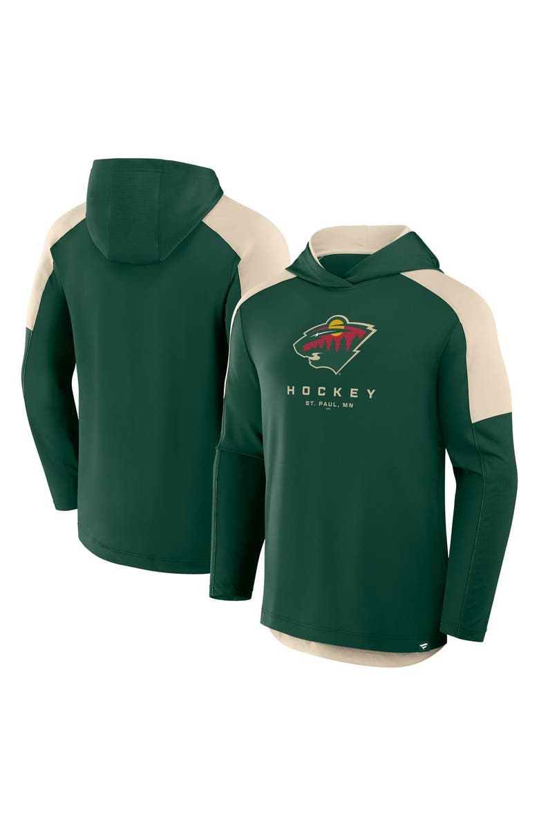 FANATICS Men's Fanatics Hunter Green Minnesota Wild Meta Game Transitional Pullover Hoodie, Main, color, Green