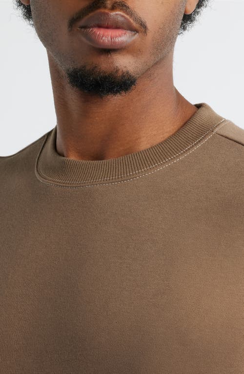 Bp. Oversize Fleece Crewneck Sweatshirt In Brown