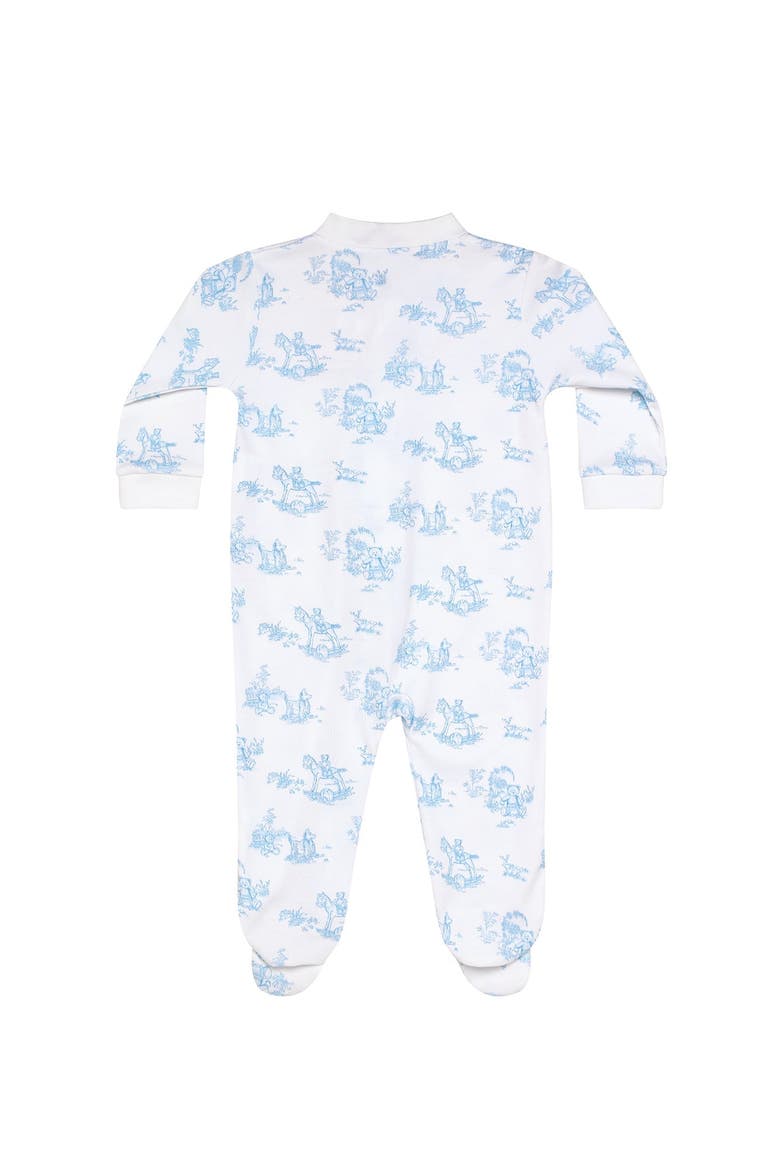 Blue Toile Zipper Footie - Baby, Alternate, color, Blue