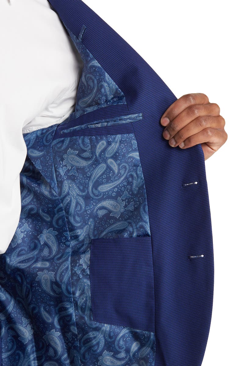 SAVILE ROW CO Brixton Navy Blue Two Button Peak Lapel Suit, Alternate, color,