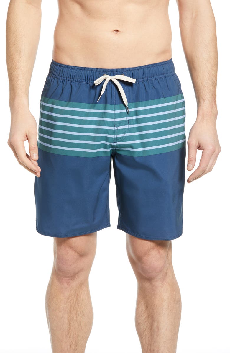 Fair Harbor Anchor Stripe Swim Trunks, Main, color, 