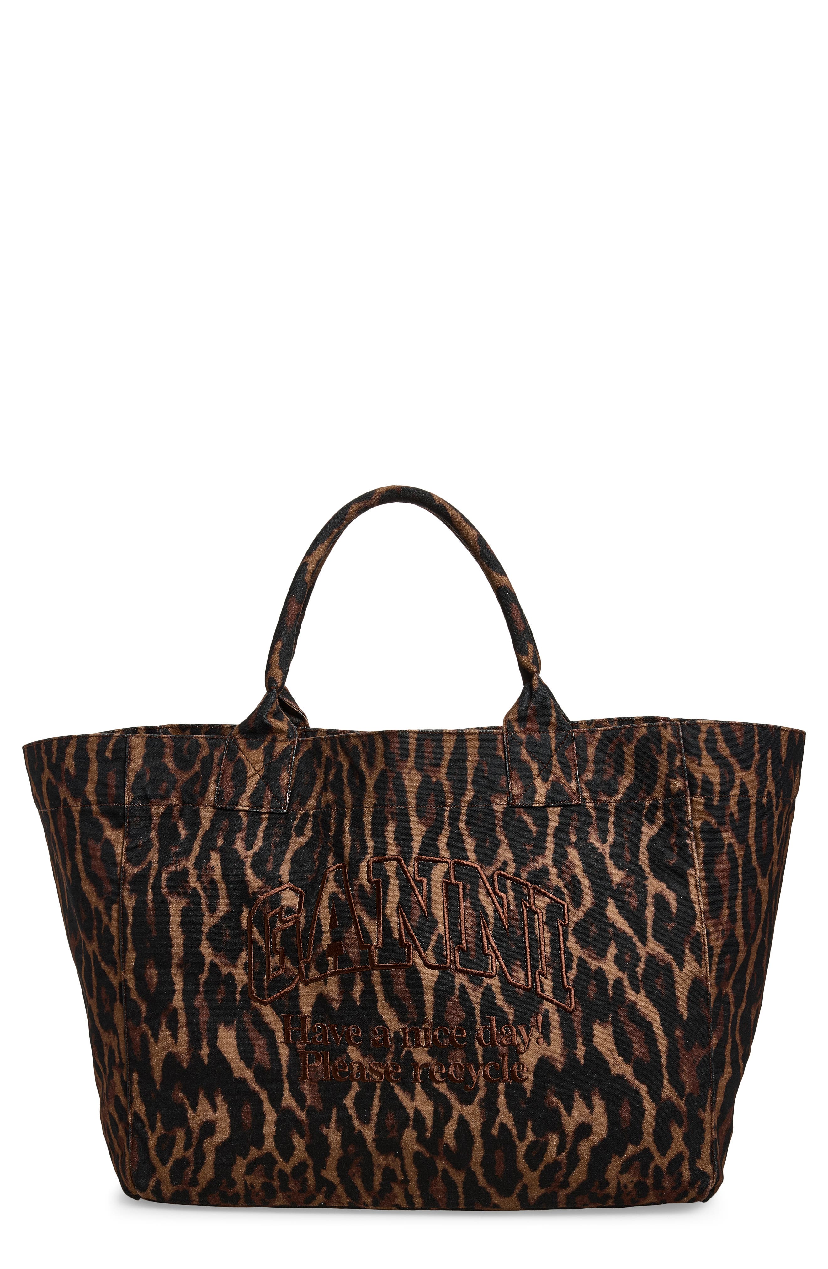 XXL Easy Shopper Leopard Print Tote, Main, color, AUTUMN MAPLE