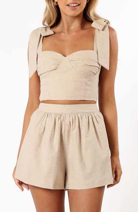Benji Cotton & Linen Crop Top & Shorts Set