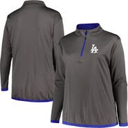 PROFILE Women's Profile Charcoal Los Angeles Dodgers Plus Size Quarter-Zip Jacket
