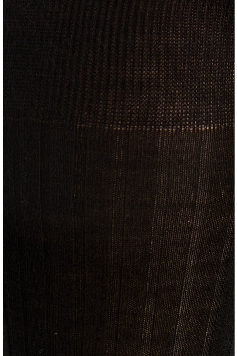 Ribbed Cashmere & Silk Socks, Alternate, color, BLACK