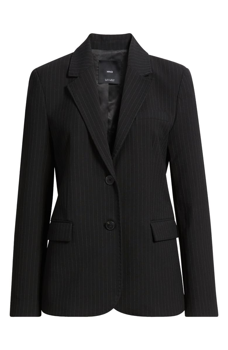 MANGO Pinstripe Straight Fit Suit Blazer, Alternate, color, Dark Navy
