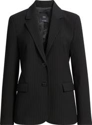 MANGO Pinstripe Straight Fit Suit Blazer