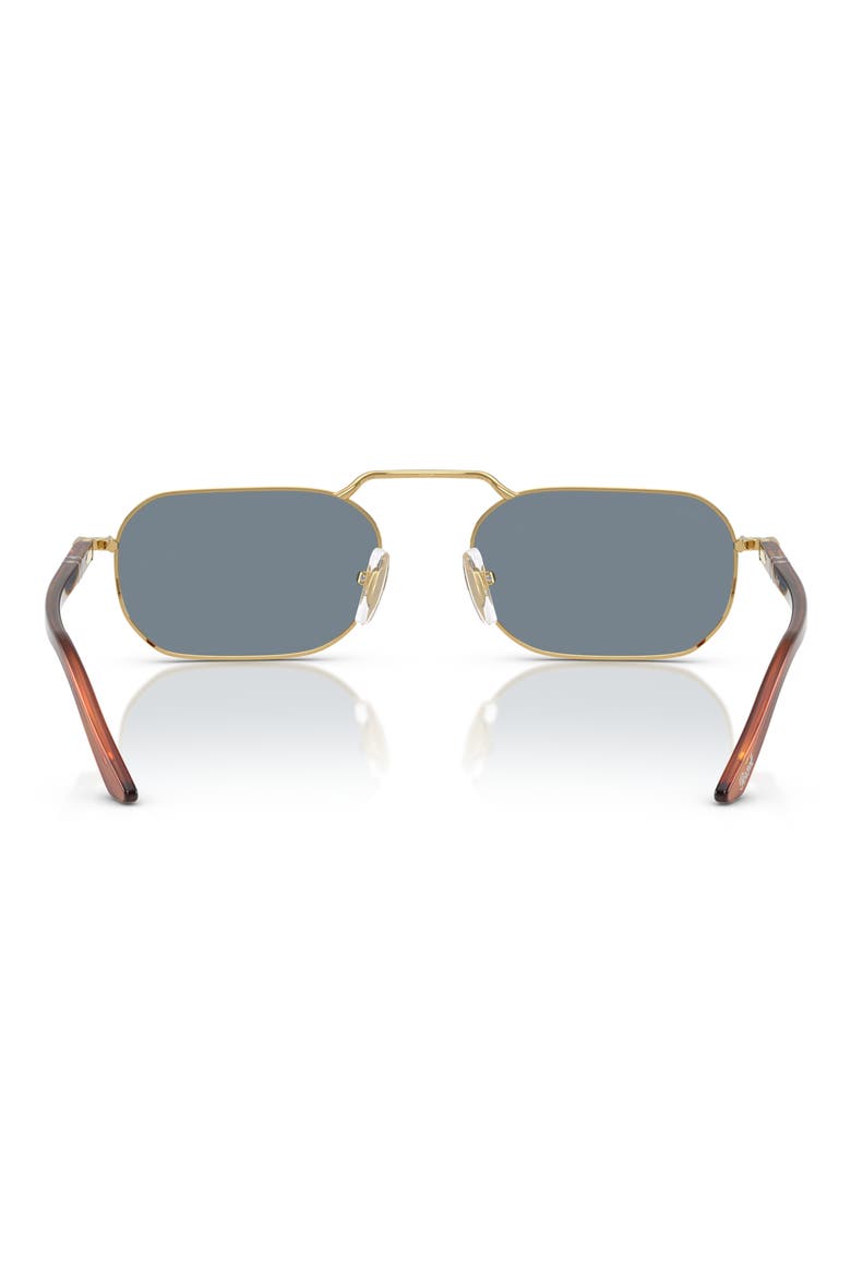 57mm Polarized Rectangular Sunglasses, Alternate, color, GOLD/ BROWN/ LIGHT BLUE