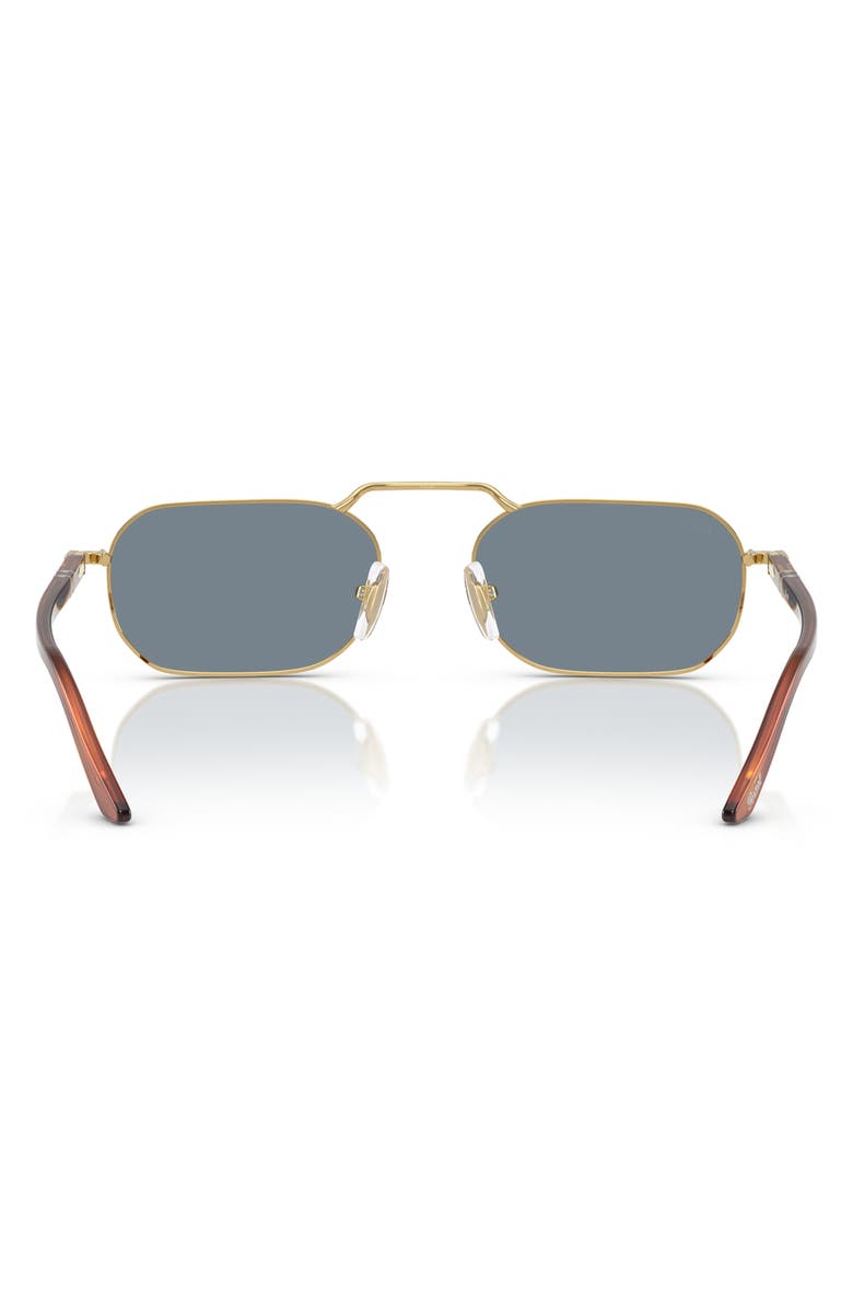 Persol 57mm Polarized Rectangular Sunglasses, Alternate, color, Gold/ Brown/ Light Blue