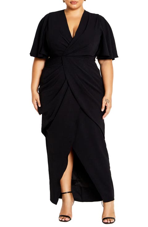 Braelynn Textured Crepe Maxi Dress (Plus)