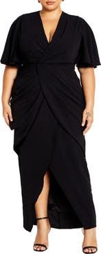 City Chic Braelynn Textured Crepe Maxi Dress