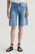 AG Hattie Raw Hem High Waist Denim Barrel Shorts