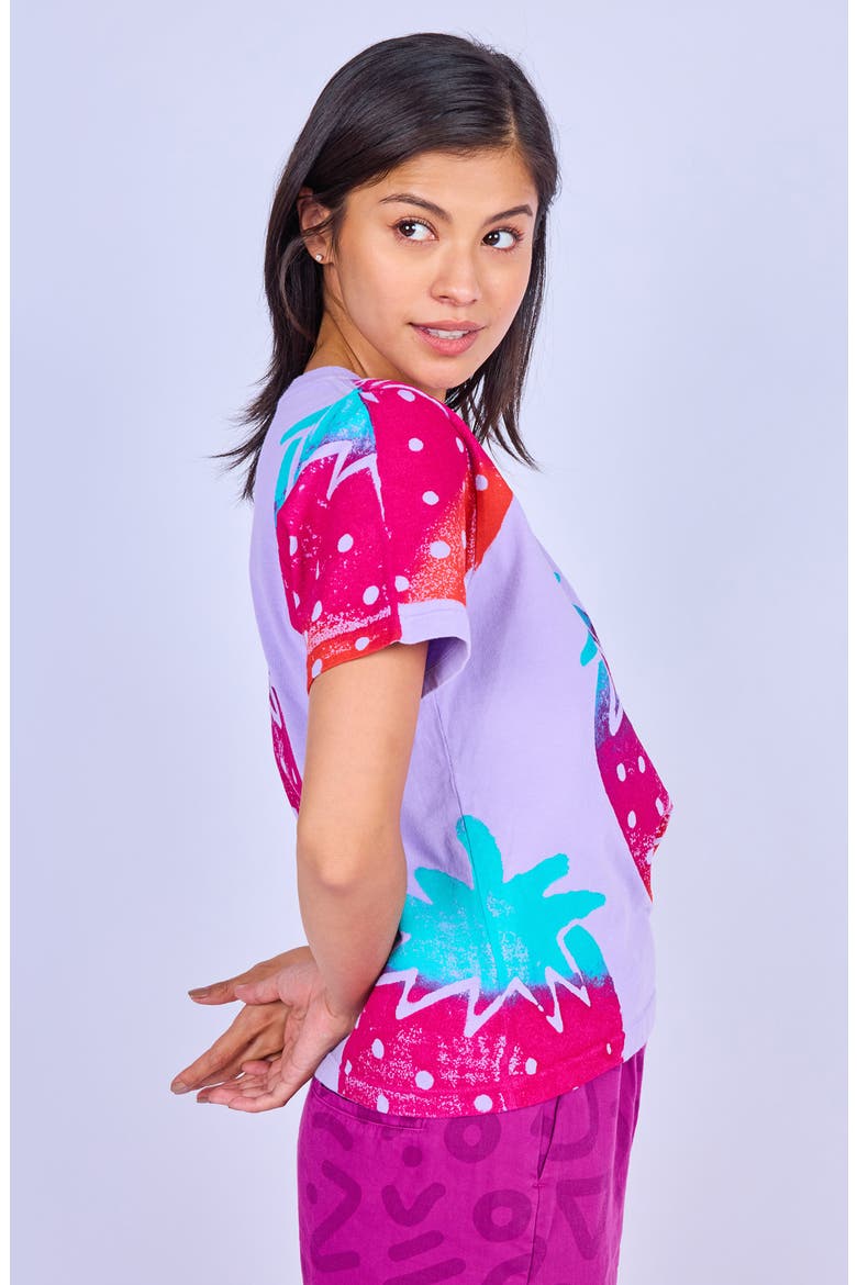 Painted Crop Tee, Alternate, color, Giant Strawberry