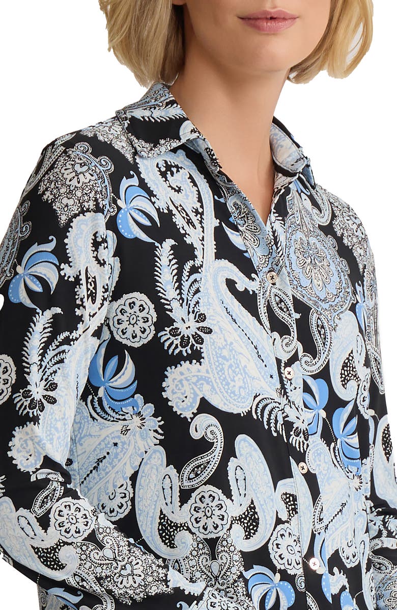 Jones New York Paisley Button-Up Shirt, Alternate, color, Jones Black Multi