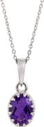 SAVVY CIE JEWELS Rhodium Plated Sterling Silver Semiprecious Stone Pendant Necklace