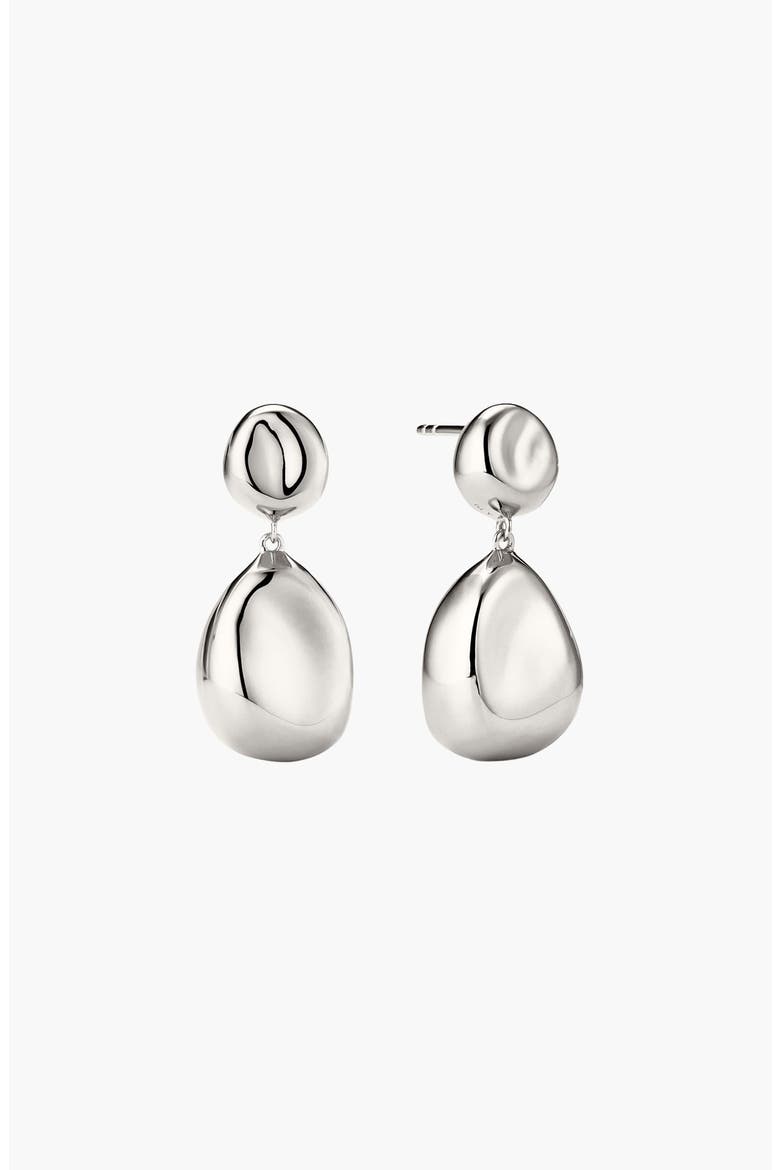 Dôme Pebble Earrings, Main, color, Sterling Silver