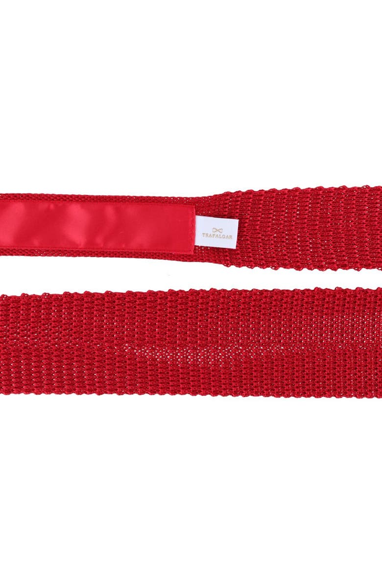 Zion Knit Silk Solid Colored Necktie, Alternate, color, Red