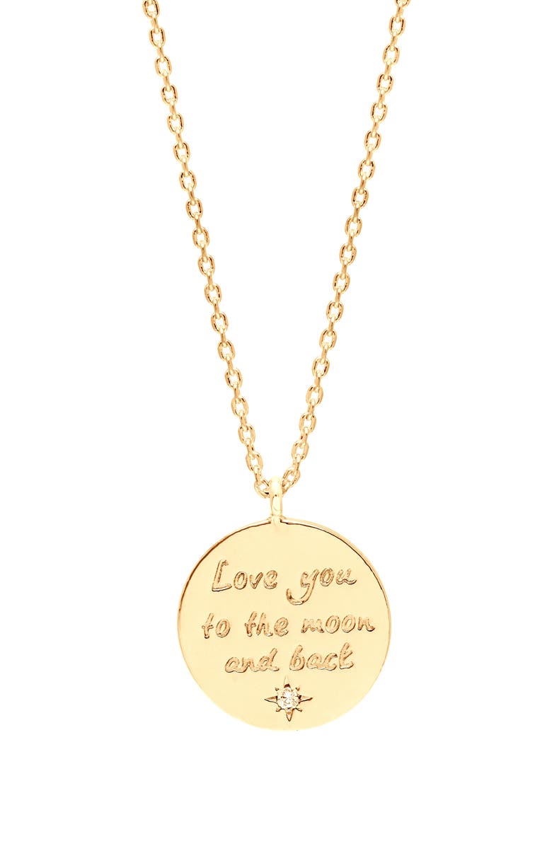 Estella Bartlett Love You to the Moon and Back Pendant Necklace, Main, color,