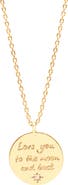 Estella Bartlett Love You to the Moon and Back Pendant Necklace