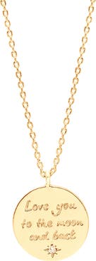Estella Bartlett Love You to the Moon and Back Pendant Necklace