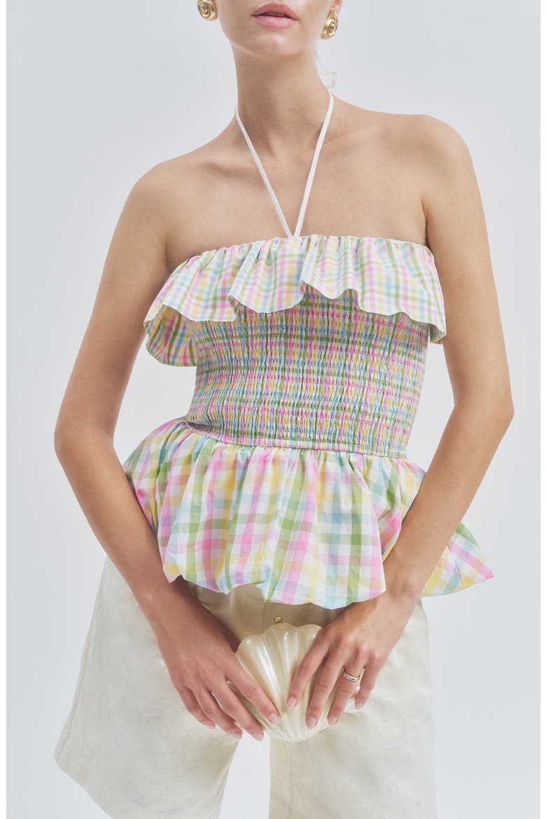 Goldie Halter Top, Main, color, MULTI PLAID